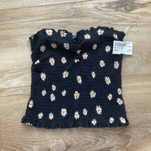 black floral tube top